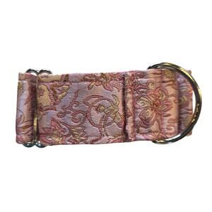 Pink & Gold Martingale Dog Collar for Greyhound and Other Breeds 2" Wide 11"-14"
